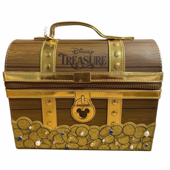 DCL Disney Cruise Line Treasure Ship Gold Coin Chest Box Mickey Minnie Bag Purse